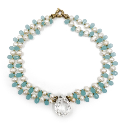 Chalcedon Perlen Collier | DTCO2